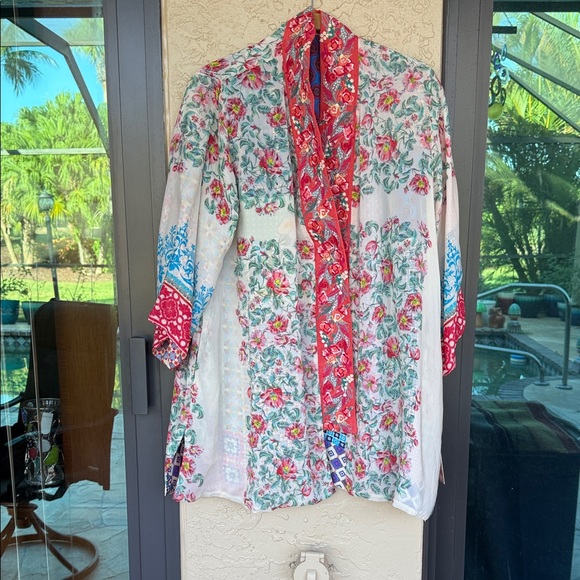 Johnny Was Multicolor Patchwork Cape/ 1/2 0ff Johnny Was Klmonos. - Picture 6 of 8